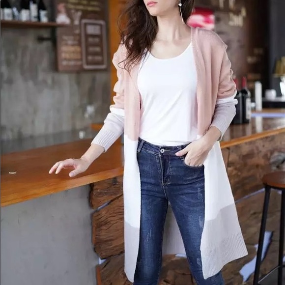 Gracey’s Sweaters - GRACEY’S / Color Block Oversized Pullover Cardigan